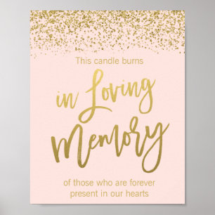 Affiche Panneau commémoratif de mariage en rose doré paill
