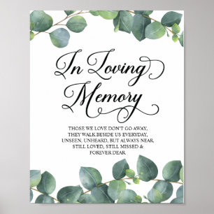 Affiche Panneau commémoratif En mémoire aimante à feuilles