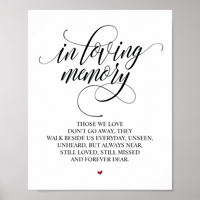 Affiche Panneau commémoratif en souvenir aimé dans notre c (Devant)