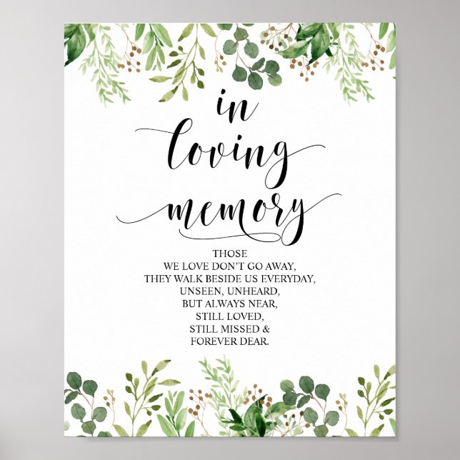 Affiche Panneau commémoratif en souvenir de la verdure (Devant)