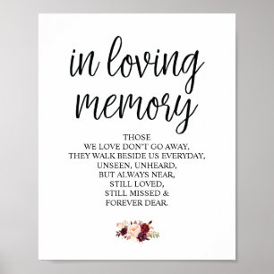 Affiche Panneau commémoratif floral Bourgogne En souvenir