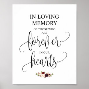 Affiche Panneau commémoratif Forever In Our Hearts v13
