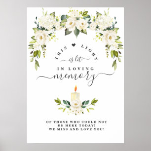Affiche Panneau commémoratif In Memoriam Fleurs Blanches