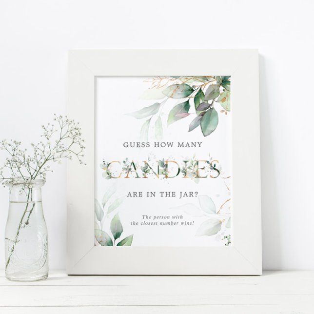 Affiche Panneau Comptage Bonbons Eucalyptus Vert (Créateur téléchargé)