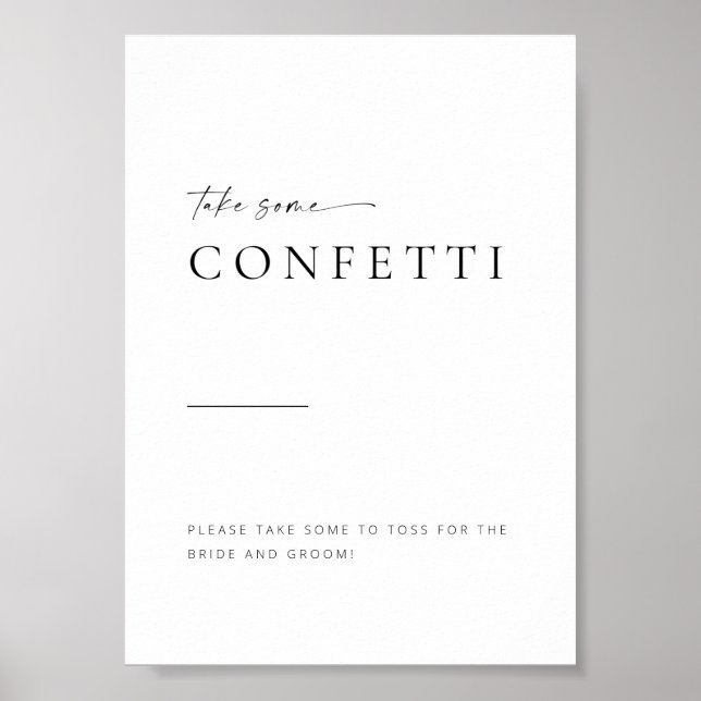 Affiche Panneau Confetti minimaliste moderne Mariage de sc (Devant)