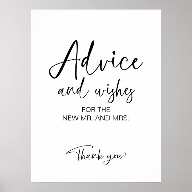 Affiche Panneau Conseils et voeux de Fête des mariées (Devant)