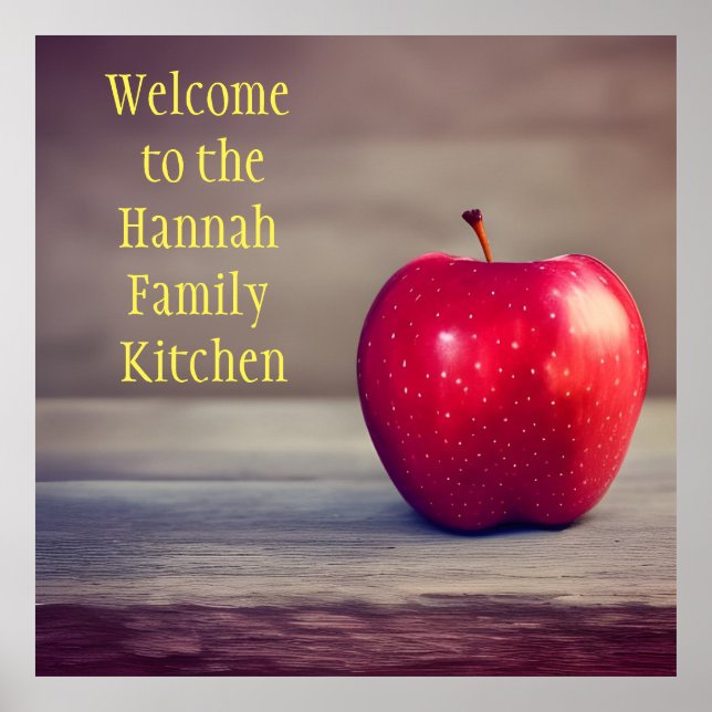 Affiche Panneau cuisine familiale personnalisable (Devant)