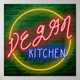 Affiche Panneau cuisine Neon Vegan