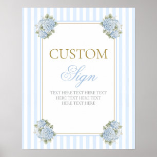 Affiche Panneau Customisé Blue Hydrangea