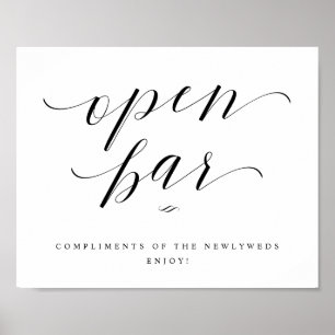 Affiche Panneau d'accueil de mariage avec script de barre 