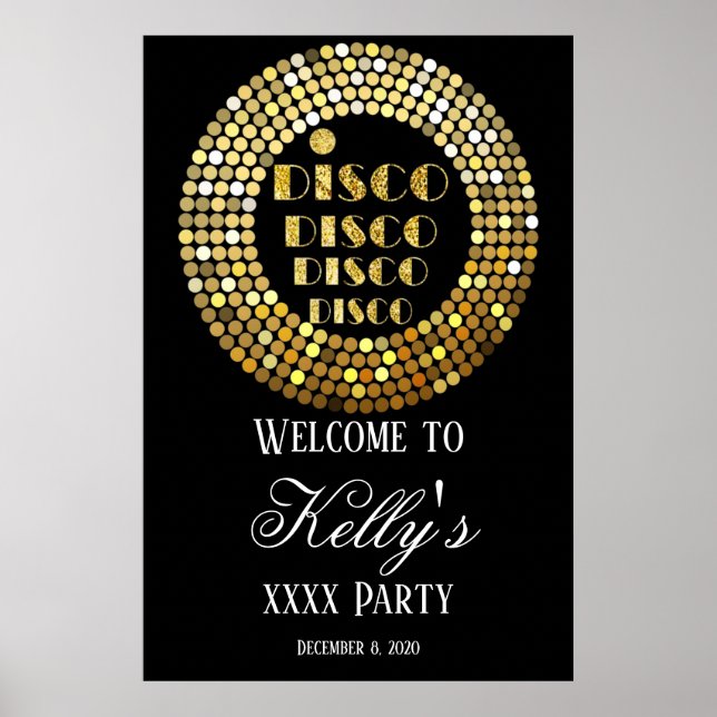 Affiche panneau d'accueil disco (Devant)