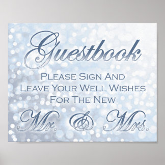 Affiche Panneau d'accueil du Mariage Icy Blue Winter