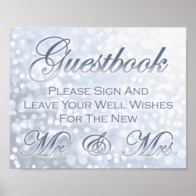 Affiche Panneau d'accueil du Mariage Icy Blue Winter (Devant)