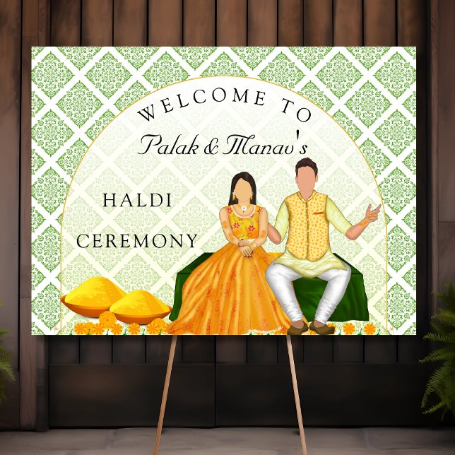 Affiche Panneau d'accueil haldi traditionnel (Créateur téléchargé)