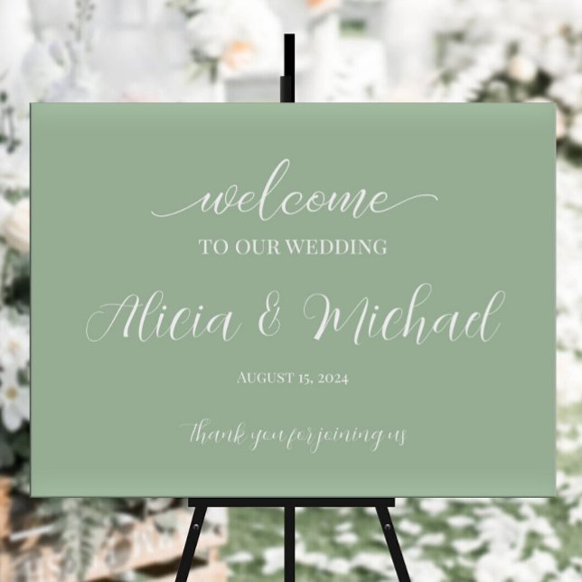 Affiche Panneau d'accueil mariage vert menthe (Créateur téléchargé)
