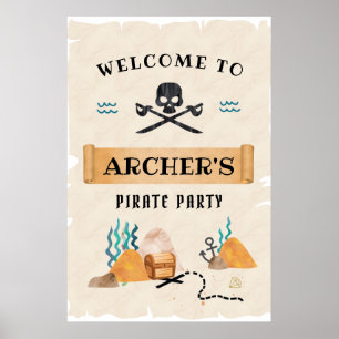 Affiche Panneau d'accueil pirate, soirée pirate