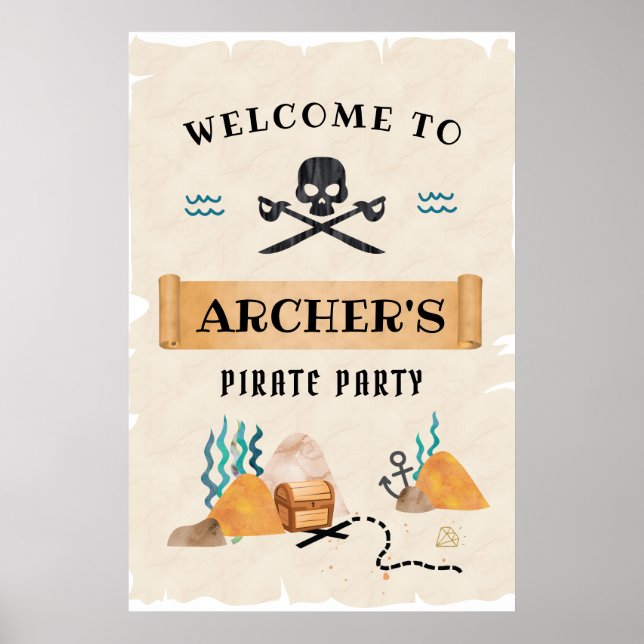 Affiche Panneau d'accueil pirate, soirée pirate (Devant)