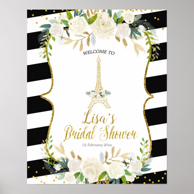 Affiche Panneau d'accueil romantique à fleurs blanches de  (Devant)