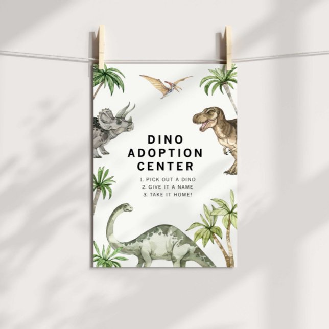Affiche Panneau d'adoption de dinosaure jurassique à l'aqu (Créateur téléchargé)