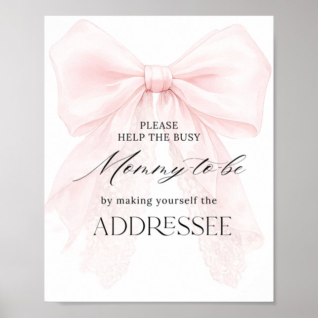 Affiche Panneau d'adresse de la Baby Shower Moderne Fille  (Devant)