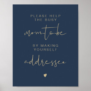 Affiche Panneau d'adresse de l'enveloppe CAITLIN Navy & Go