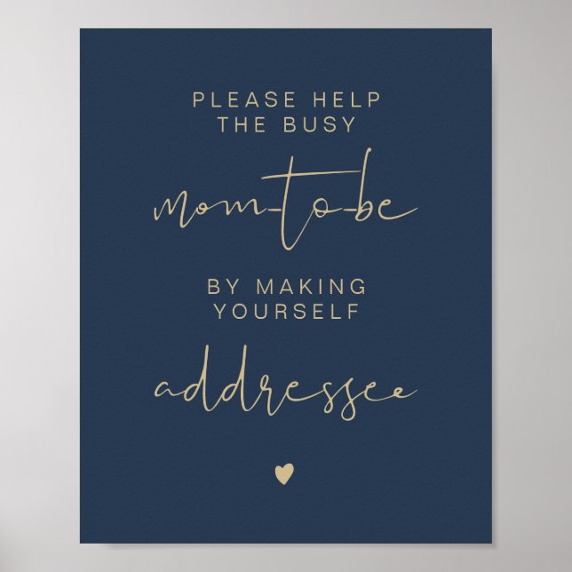 Affiche Panneau d'adresse de l'enveloppe CAITLIN Navy & Go (Devant)