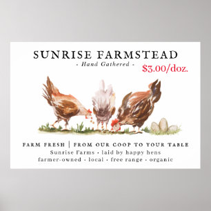 Affiche Panneau d'affaires pour la vente d'œufs frais de l
