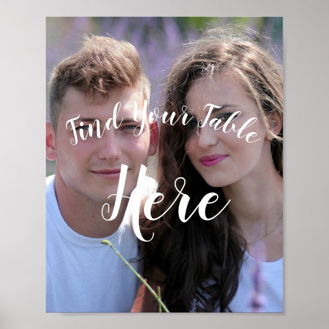 Affiche Panneau d'affectation de table de mariage photo (Devant)