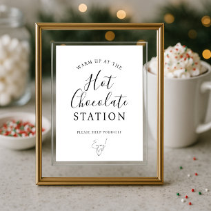 Affiche Panneau d'affichage de la station de chocolat chau