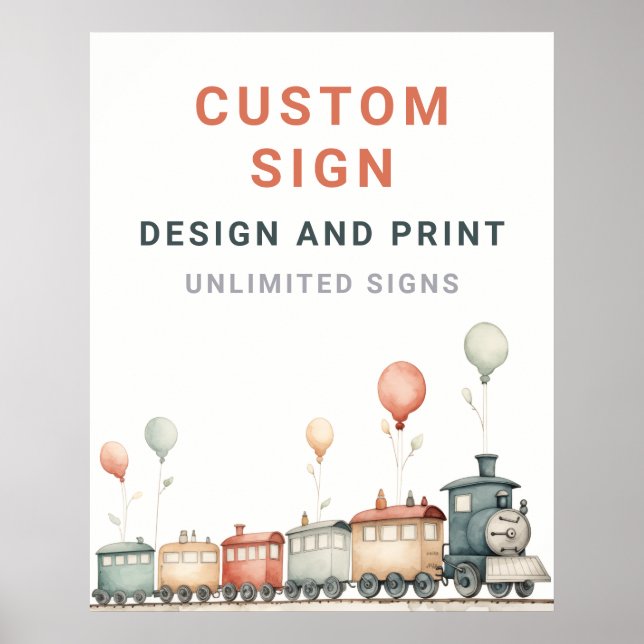 Affiche Panneau d'affichage personnalisé Birthday Train (Devant)