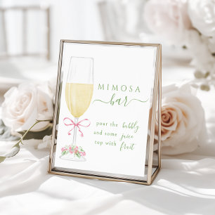 Affiche Panneau d'affiche de bar Mimosa au Champagne Flora