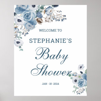 Affiche Panneau d'affiche de bienvenue du Baby shower Flor