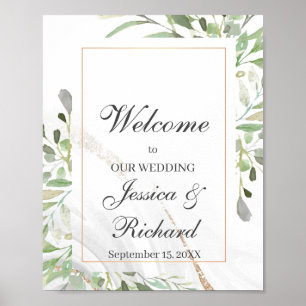 Affiche Panneau d'affiche de bienvenue du Mariage d'aquare