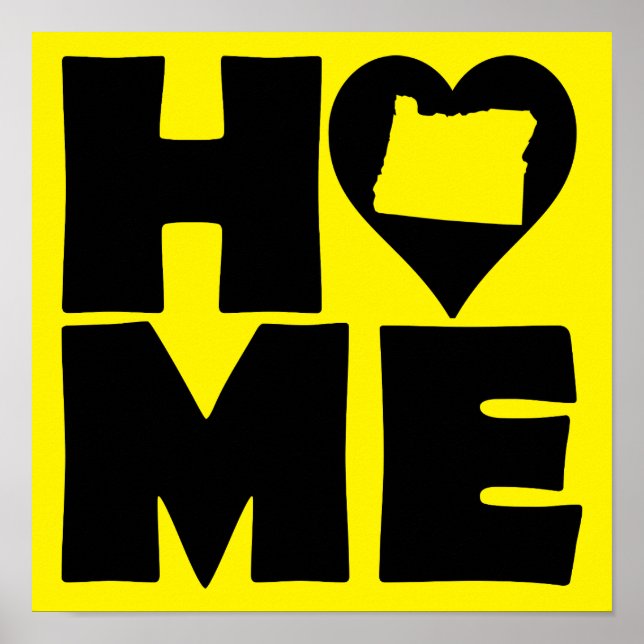 Affiche Panneau d'affiche de l'Oregon Home Heart State (Devant)