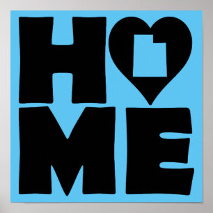 Affiche Panneau d'affiche de l'Utah Home Heart State
