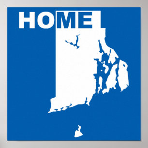 Affiche Panneau d'affiche de Rhode Island, maison loin de 