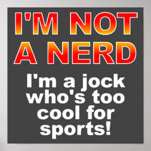 Affiche Panneau d'affiche nerd Jock Funny