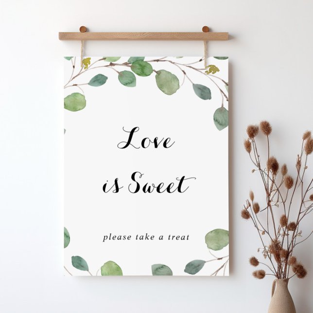 Affiche Panneau d'amour de calligraphie d'eucalyptus de ve (Créateur téléchargé)