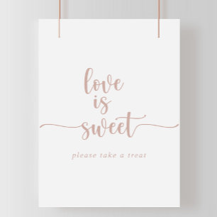 Affiche Panneau d'amour de calligraphie en or rose est dou