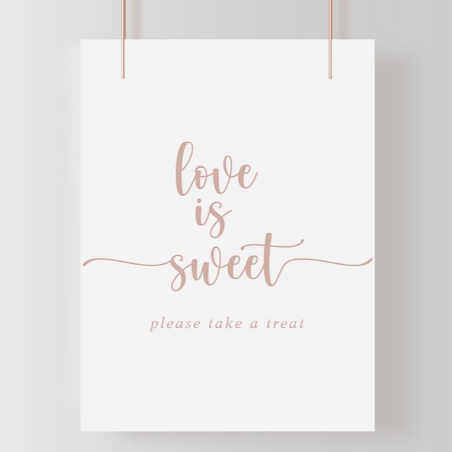 Affiche Panneau d'amour de calligraphie en or rose est dou (Créateur téléchargé)