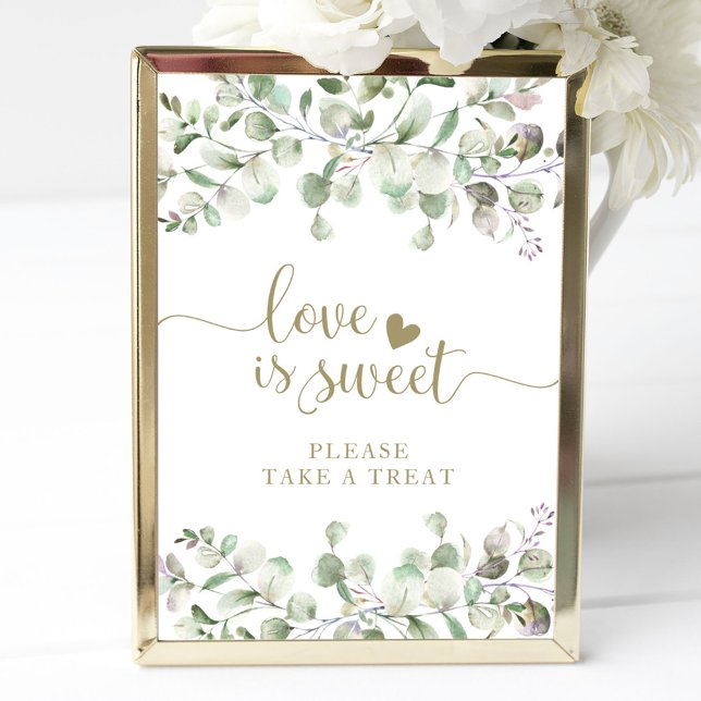 Affiche Panneau d'amour de eucalyptus à aquarelle de verdu (Créateur téléchargé)