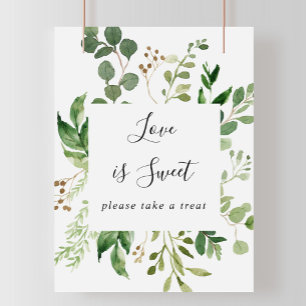 Affiche Panneau d'amour floral géométrique à l'eucalyptus,