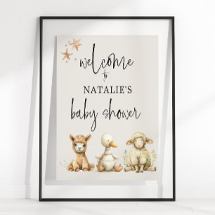 Affiche Panneau d'animaux de pépinière en peluche vintage 