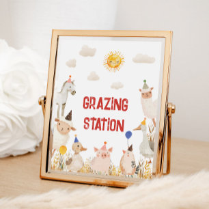 Affiche Panneau d'anniversaire de la ferme de la station d