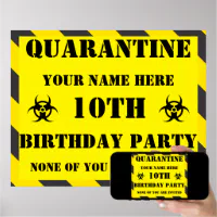 Affiche d'anniversaire code de la quarantaine