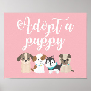 Affiche Panneau d'anniversaire pour chiot Adoptez un chiot