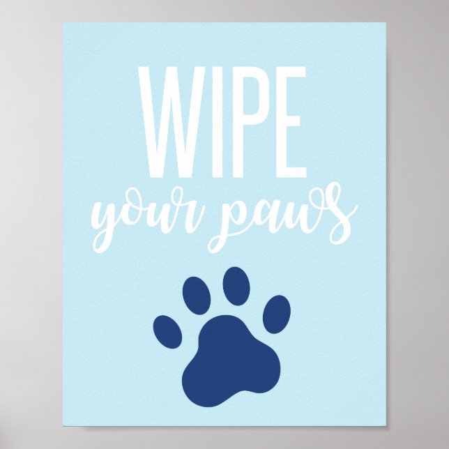 Affiche Panneau d'anniversaire pour chiots Essuyez vos pat (Devant)