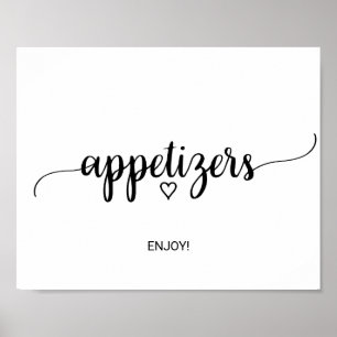 Affiche Panneau d'apéritifs simple calligraphié noir