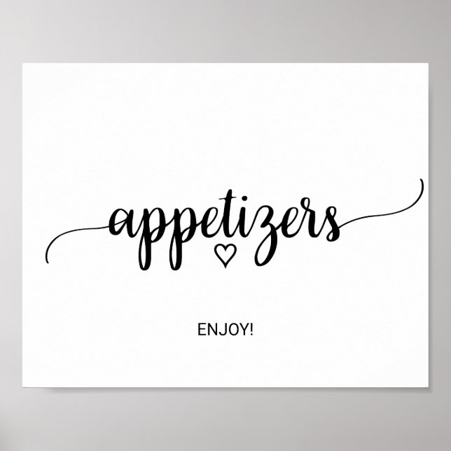Affiche Panneau d'apéritifs simple calligraphie noire (Devant)