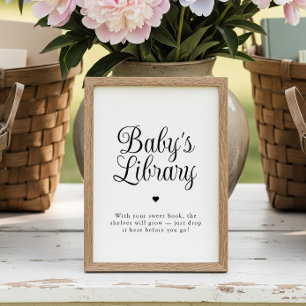 Affiche Panneau de Baby Shower "Bibliothèque de Bébé" Mini